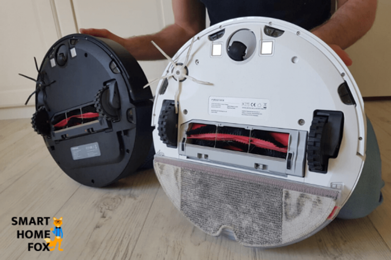 Two robot vacuum mop combos from underneath